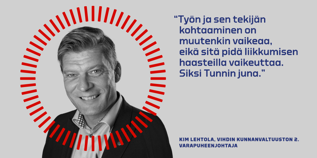 Kim Lehtolan kommentti Tunnin junan puolesta.