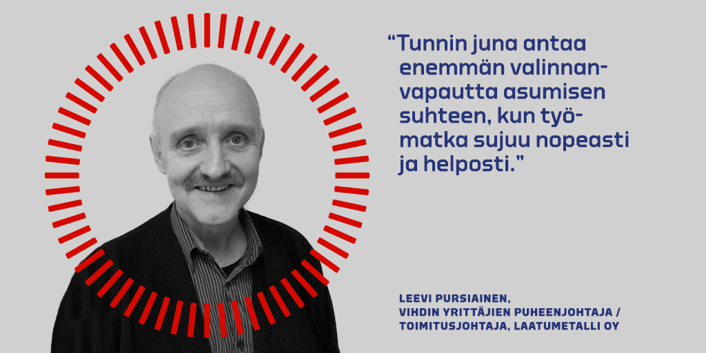 Leevi Pursiaisen kommentti Tunnin junan puolesta.