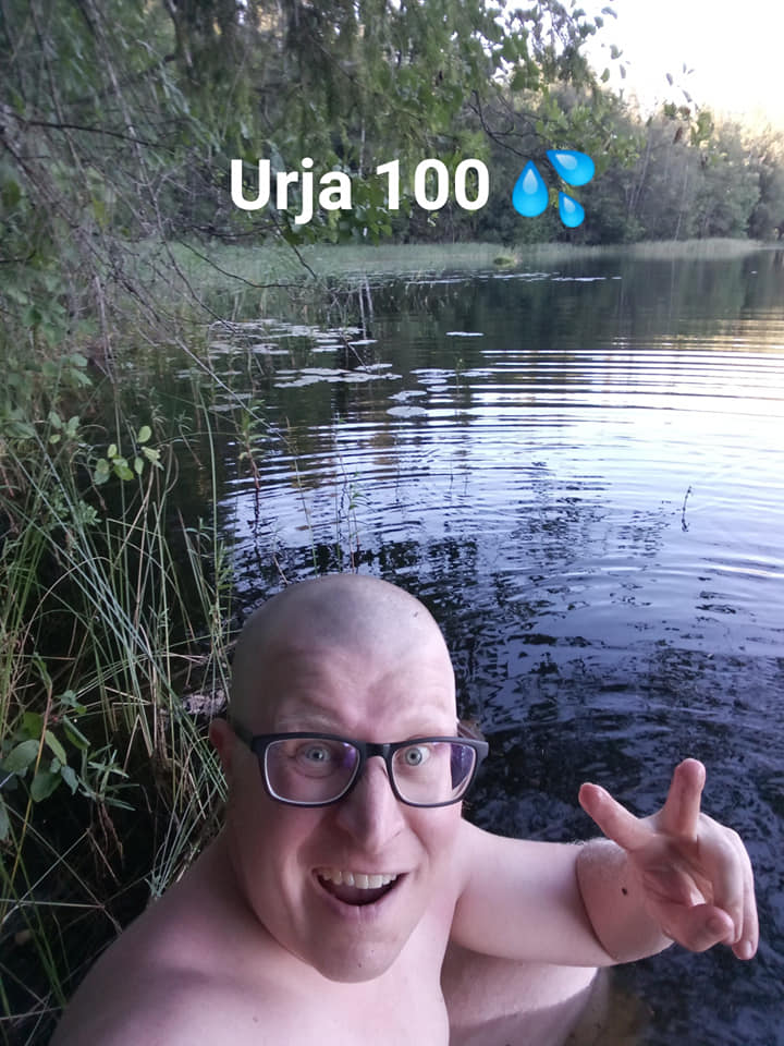 Juha Heikkisen 100 pulahdus vuonna 2020 Urjassa
