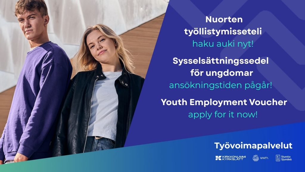 Nuorten työllistymissetelin mainnosbanneri