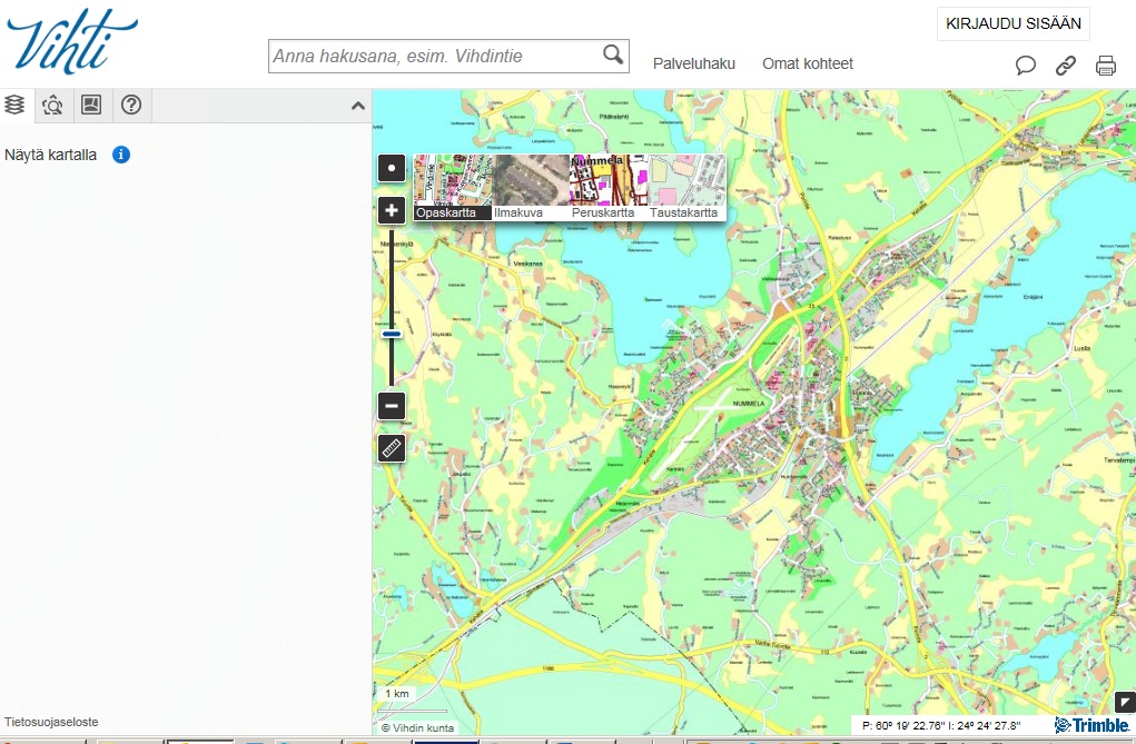 Uusi karttapalvelu otettu käyttöön - Vihti